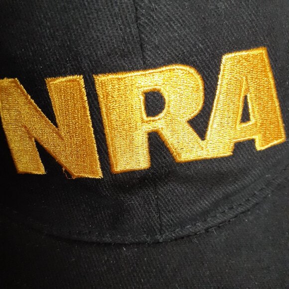 NRA Membership Embroidered Hat Cap Adjustable Black Gold w/USA Flag - Picture 4 of 6